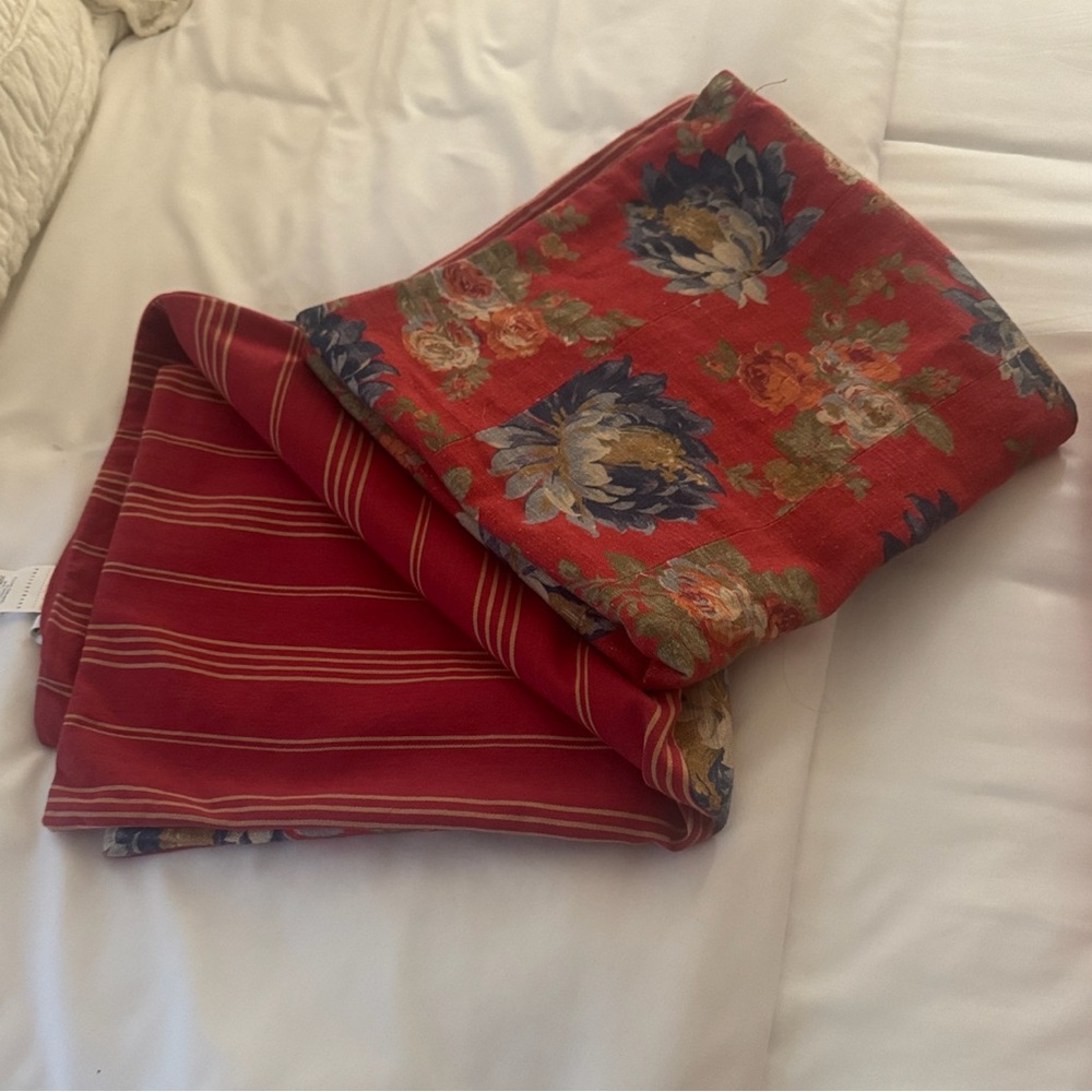 Two Pottery Barn Red and White 24x24 Pillow Covers - Picture 3 of 3